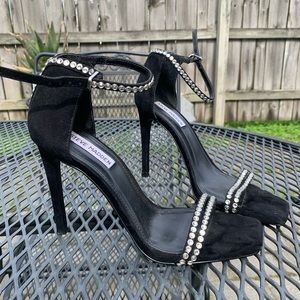 Steve Madden black rhinestone heels